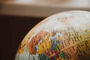close-up of globe